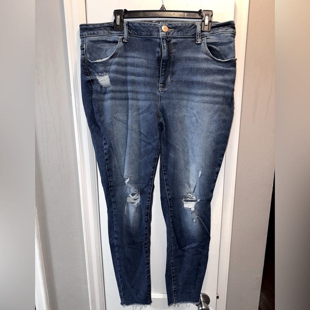 Maurice’s High Rise Distressed Dark Wash Jeans - XL